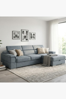 modulare sitzgarnitur mit schlafsofa funktion modern grau